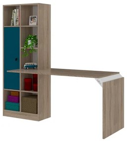 ΓΡΑΦΕΙΟ ΜΕ ΒΙΒΛΙΟΘΗΚΗ OPUS ΣΕ ΧΡΩΜΑ SONAMA-ΜΠΛΕ HM2242.05 180x30x169 εκ.