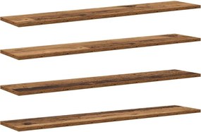 vidaXL Ράφι Βιβλίων 4 pcs Καφέ 100 x 20 x 1,5 cm Επεξεργασμένο ξύλο