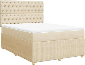 vidaXL Κρεβάτι Boxspring με Στρώμα Κρεμ 140x200 εκ. Υφασμάτινο