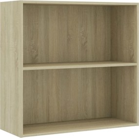 vidaXL Βιβλιοθήκη με 2 Ράφια Sonoma Δρυς 80x30x76,5 εκ. Επεξ. Ξύλο