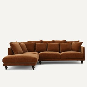 Γωνιακός καναπές από βελούδινο chenille, Lazare