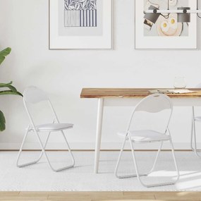 vidaXL Πτυσσόμενη Καρέκλα 2 pcs Λευκό και Γκρι 48 x 43,5 x 81 εκ.