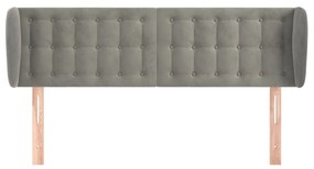 Κεφαλάρι με Πτερύγια Ανοιχτό Γκρι 147x23x78/88 εκ. Βελούδινο 3117626