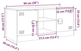 Έπιπλο Τηλεόρασης Ανθρακί 99x39x44 εκ. από Χάλυβα - Ανθρακί