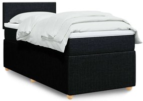 vidaXL Κρεβάτι Boxspring με Στρώμα Μαύρο 80 x 200 εκ. Υφασμάτινο