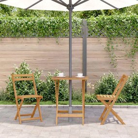 vidaXL Τραπέζι Κήπου Πτυσσόμενο 60 x 60 x 75 εκ. από Μασίφ Ξύλο Ακακίας