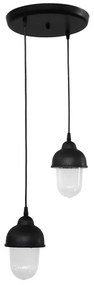 Φωτιστικό Οροφής 11-0301 SLP-950 2xE/27 Led Φ30x80cm Black Heronia