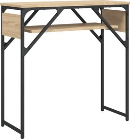 vidaXL Τραπέζι Κονσόλα με Ράφι Sonoma Δρυς 75x30x75 εκ. Επεξεργ. Ξύλο