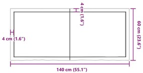 ΡΑΦΙ ΤΟΙΧΟΥ 140X60X4 ΕΚ. ΑΠΟ ΑΚΑΤΕΡΓΑΣΤΟ ΜΑΣΙΦ ΞΥΛΟ ΔΡΥΟΣ 363586