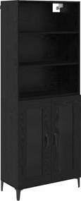 vidaXL Highboard Μαύρη Οξυά 69,5 x 34 x 180 εκ. Επεξεργασμένο ξύλο