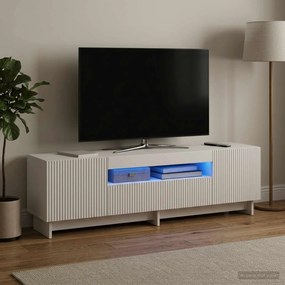 vidaXL Ντουλάπα LED Τηλεόρασης Λευκό Επεξεργασμένο Ξύλο