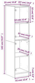 ΝΤΟΥΛΑΠΙ ΓΚΡΙ SONOMA 35X37X142 ΕΚ. ΜΕ ΓΥΑΛΙΝΕΣ ΠΟΡΤΕΣ 836439