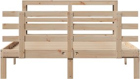 vidaXL Πλαίσιο Κρεβατιού με Κεφαλάρι 140 x 190 εκ. Μασίφ Πεύκο