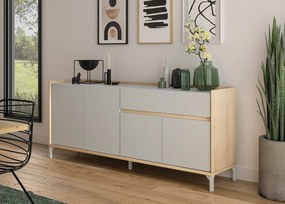 Lenk μπουφές με 4 πόρτες και 1 συρτάρι 186x41x77εκ. Γκρέζ / Natural chestnut