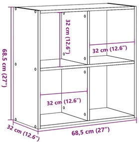 ΒΙΒΛΙΟΘΗΚΗ ΓΚΡΙ SONOMA 68,5X32X68,5 ΕΚ. ΑΠΟ ΕΠΕΞΕΡΓ. ΞΥΛΟ 852830