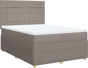vidaXL Κρεβάτι Boxspring με Στρώμα Taupe 140x190 εκ. Υφασμάτινο