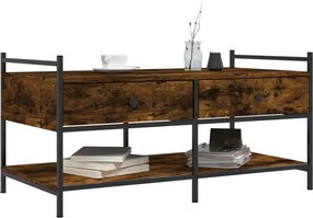 vidaXL Τραπεζάκι Σαλονιού Καπνιστή Δρυς 99x50x50 εκ. Επεξεργασμ. Ξύλο