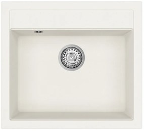Helika Quadro SQQ 100 Ένθετος Γρανιτένιος Νεροχύτης Μ56.5xΠ51cm Λευκός