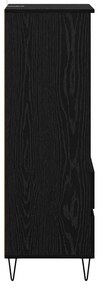 vidaXL Highboard Μαύρη Οξυά 40 x 36 x 110 εκ. Επεξεργασμένο ξύλο