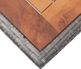 vidaXL Σετ Τραπεζαρίας Εξ. Χώρου 11 τεμ. Ανθρακί Συνθ. Ρατάν/Ακακία