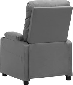 vidaXL Πολυθρόνα Ανακλινόμενη Γκρι από Συνθετικό Δέρμα