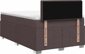 vidaXL Κρεβάτι box spring με στρώμα Σκούρο Καφέ 120 x 200 cm Ύφασμα