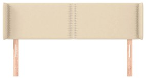 vidaXL Κεφαλάρι με Πτερύγια Κρεμ 147x16x78/88 εκ. Υφασμάτινο