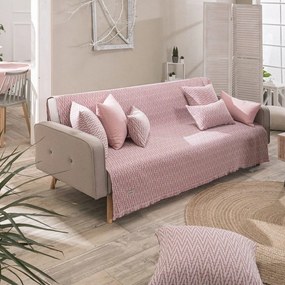 Ριχτάρι Giardino 06 Pink Teoran Three-Seater 180x300cm Βαμβάκι-Πολυέστερ