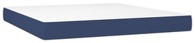 Κρεβάτι Boxspring με Στρώμα &amp; LED Μπλε 180x200 εκ. Υφασμάτινο - Μπλε