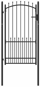 vidaXL Πύλη Φράχτη Μαύρο 100 x 175 cm Ατσάλι με Επικάλυψη Πούδρας