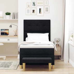 vidaXL Κρεβάτι με ελατήρια με στρώμα Μαύρο 100 x 200 cm ύφασμα