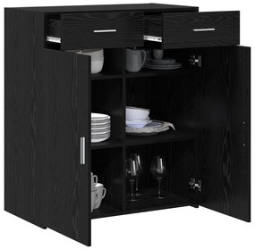 vidaXL ντουλάπα αποθήκευσης  Μαύρης Δρυς 80x42.5x93.5 εκ Επεξεργασμένο Ξύλο