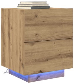 vidaXL Κομοδίνο  με LED Φωτιστικά Artisan Oak 45x40x55 εκ.
