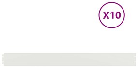 vidaXL Περιφράξεις γκαζόν 10 τεμάχια Λευκό από χάλυβα ψυχρής έλασης