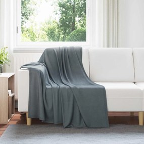 vidaXL Κουβέρτα Σκούρο Γκρι 170 x 130 εκ. Μαλλί