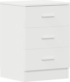 vidaXL Κομοδίνο Λευκό 38 x 35 x 56 εκ. από Επεξ. Ξύλο