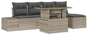 vidaXL Σετ Καναπέ Κήπου με μαξιλάρι 6 pcs Ανοιχτό γκρι