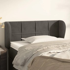Κεφαλάρι με Πτερύγια Σκούρο Γκρι 93x23x78/88 εκ. Βελούδινο 3117181