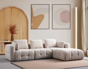 Corner Sofa Amaris 3 Seater With Pouffe - Beige Beige