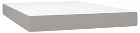 vidaXL Κρεβάτι Boxspring με Στρώμα &amp; LED Αν.Γκρι 140x190εκ. Υφασμάτινο