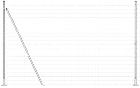 vidaXL Euro Fence με 7 φλαντζωτούς πόλους 1.4x10 μ Γαλβανισμένο ατσάλι