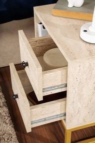 Nightstand Glimmer - Travertine, Gold Travertine
Gold