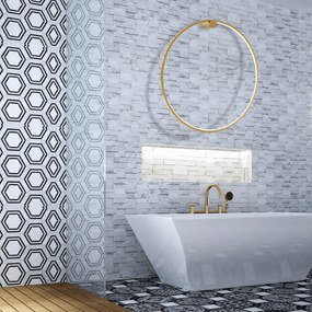 LED Απλίκα Τοίχου Saturno IP44 46W 80cm Χρυσό