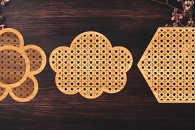 Σετ των 2 Intra απο ξύλο plywood 3mm-4mm πάχος Boho Rattan Signs Δίασταση 30x20 cm INTRAFABR-123333557