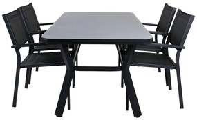 Σετ Τραπέζι και καρέκλες Dallas 3587, Spraystone, Μέταλλο, Ύφασμα | Epipla1.gr