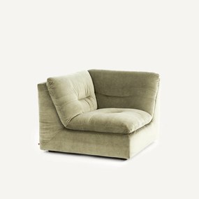 Γωνιακή πολυθρόνα σύνθεσης 90° από λινό βελούδο, GIULIANO