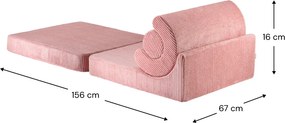Πολυθρονα Flipster Υφασμα Κοτλε Ροζ