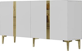Κονσόλα και έπιπλο τηλεόρασης με ράφι και ντουλάπι μοντέρνου στιλ 150x32x75 cm - Χρυσό