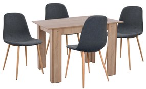 ΣΕΤ ΤΡΑΠΕΖΑΡΙΑΣ 5ΤΜΧ KELVIN HM21116 ΤΡΑΠΕΖΙ ΜΕ ΚΑΡΕΚΛΕΣ ΜΕΤΑΛΛΙΚΕΣ ΜΕ ΥΦΑΣΜΑ (1 Τεμμάχια)
