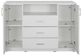 ΜΠΟΥΦΕΣ ΜΕ 2 ΝΤΟΥΛΑΠΙΑ Κ 3 ΣΥΡΤΑΡΙΑ ADLER ΛΕΥΚΟΣ HM2430.03 120X45X85Y εκ.